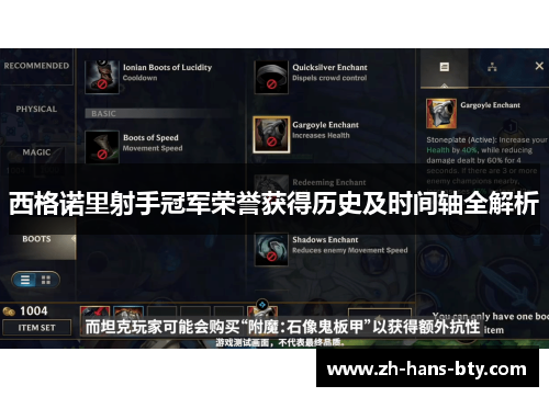 西格诺里射手冠军荣誉获得历史及时间轴全解析